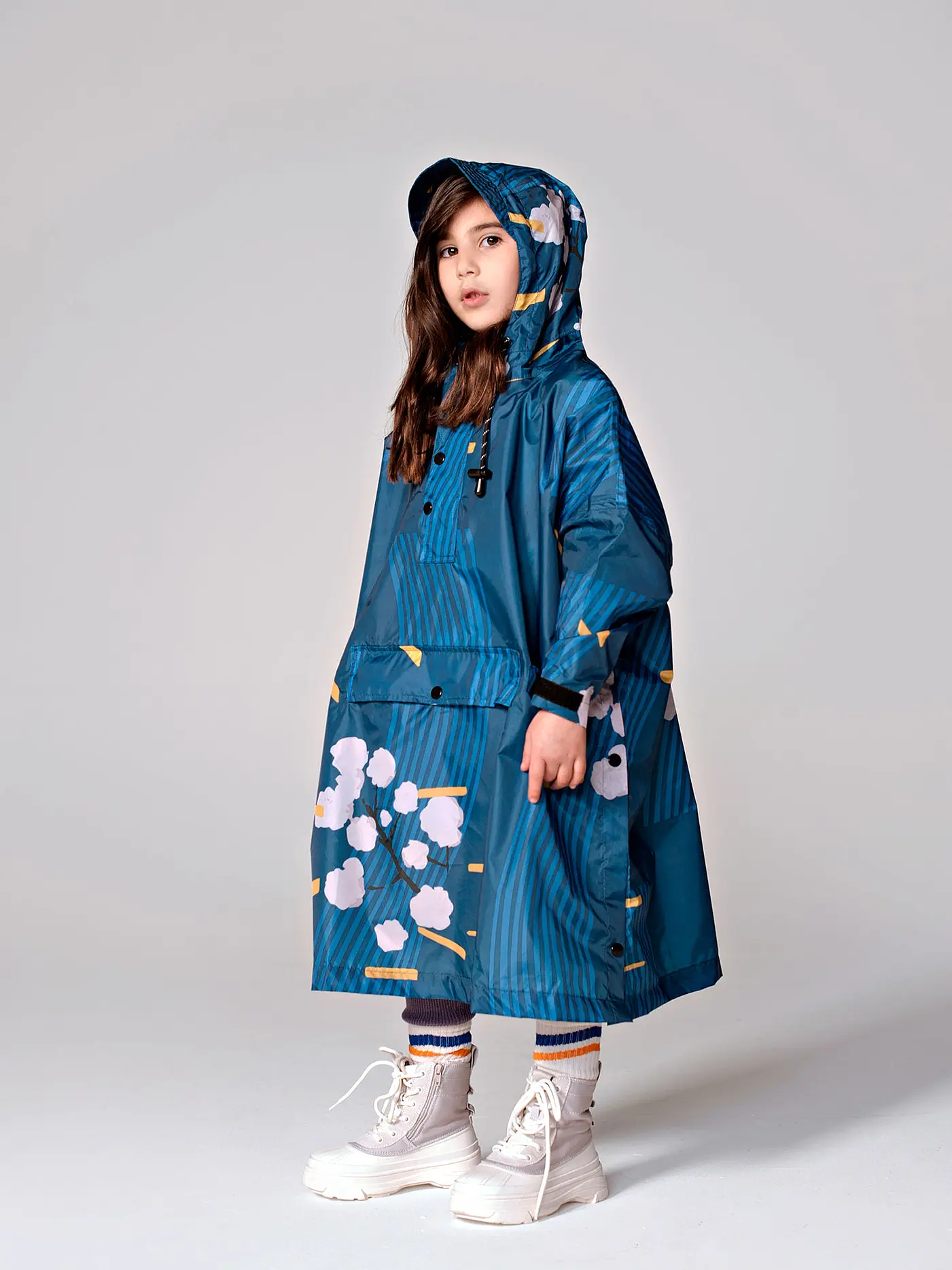RAINKISS | Kinder Regenjacke - Regenponcho Pink Panth | blau